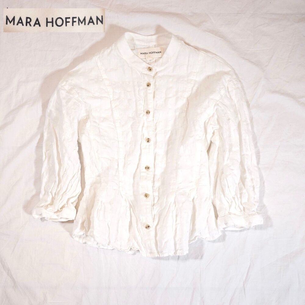 Mara Hoffman White Button Up Blouse XS